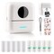 Mini Sticker Printer Bluetooth Smart Pocket Inkless Thermal Printer with 11 Rolls Thermal Paper and Sticker for iOS&Android, Portable Receipt Printer for Photo Journal Notes Memo